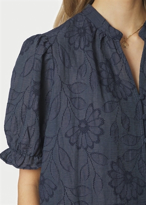 Zika flower stripe bluse Dark Blue Neo Noir 